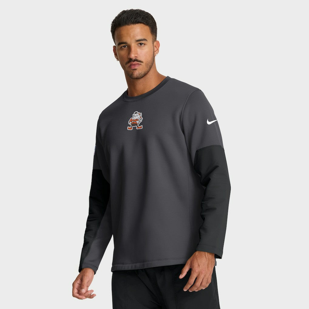 Cleveland Browns Sideline Coach Therma-FIT Long Sleeve T-Shirt - Anthracite | Nike outlet