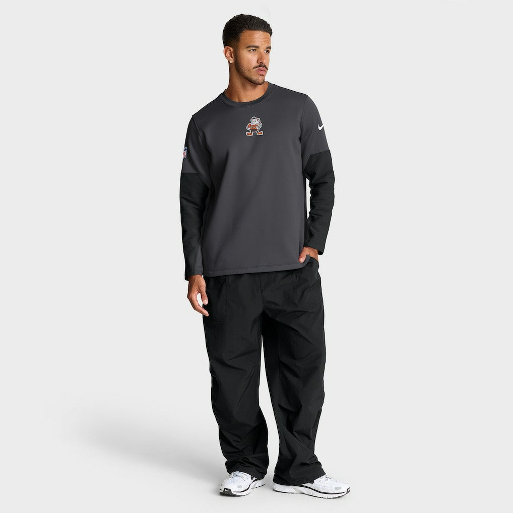 Cleveland Browns Sideline Coach Therma-FIT Long Sleeve T-Shirt - Anthracite | Nike outlet
