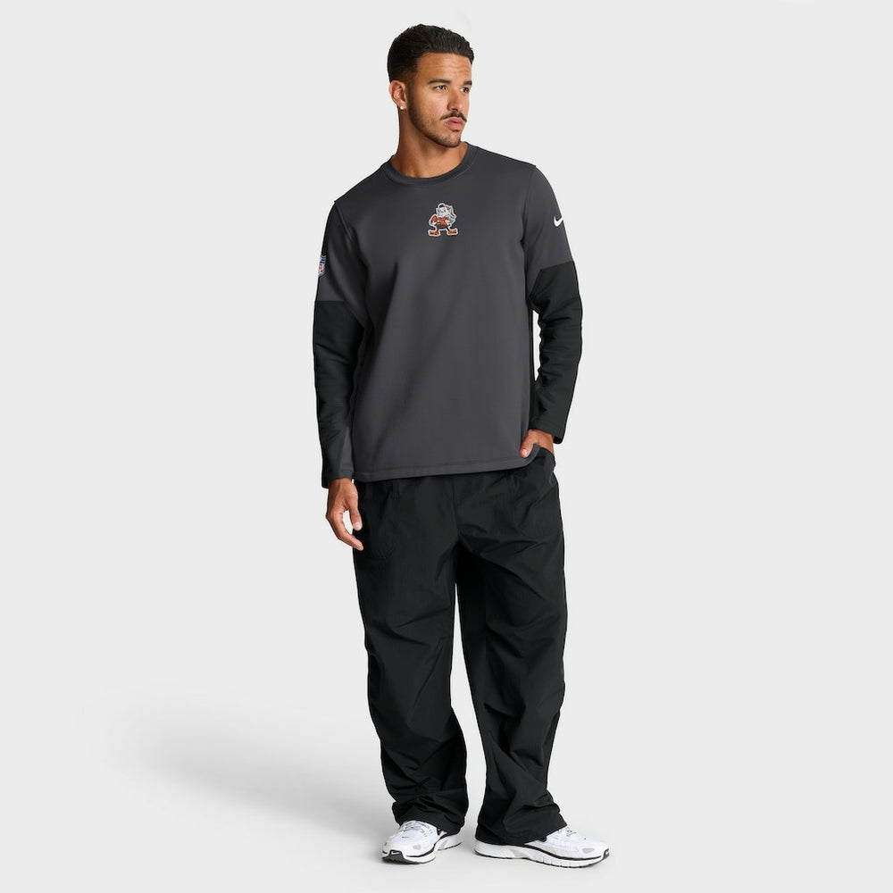 Cleveland Browns Sideline Coach Therma-FIT Long Sleeve T-Shirt - Anthracite | Nike outlet