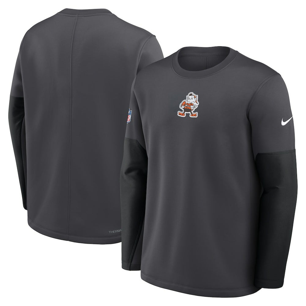 Cleveland Browns Sideline Coach Therma-FIT Long Sleeve T-Shirt - Anthracite | Nike outlet