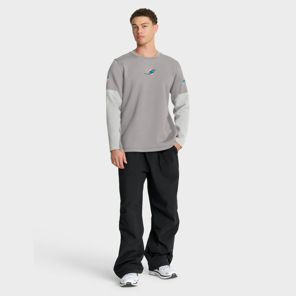 Miami Dolphins Sideline Coach Therma-FIT Long Sleeve T-Shirt - Gray | Nike for sale