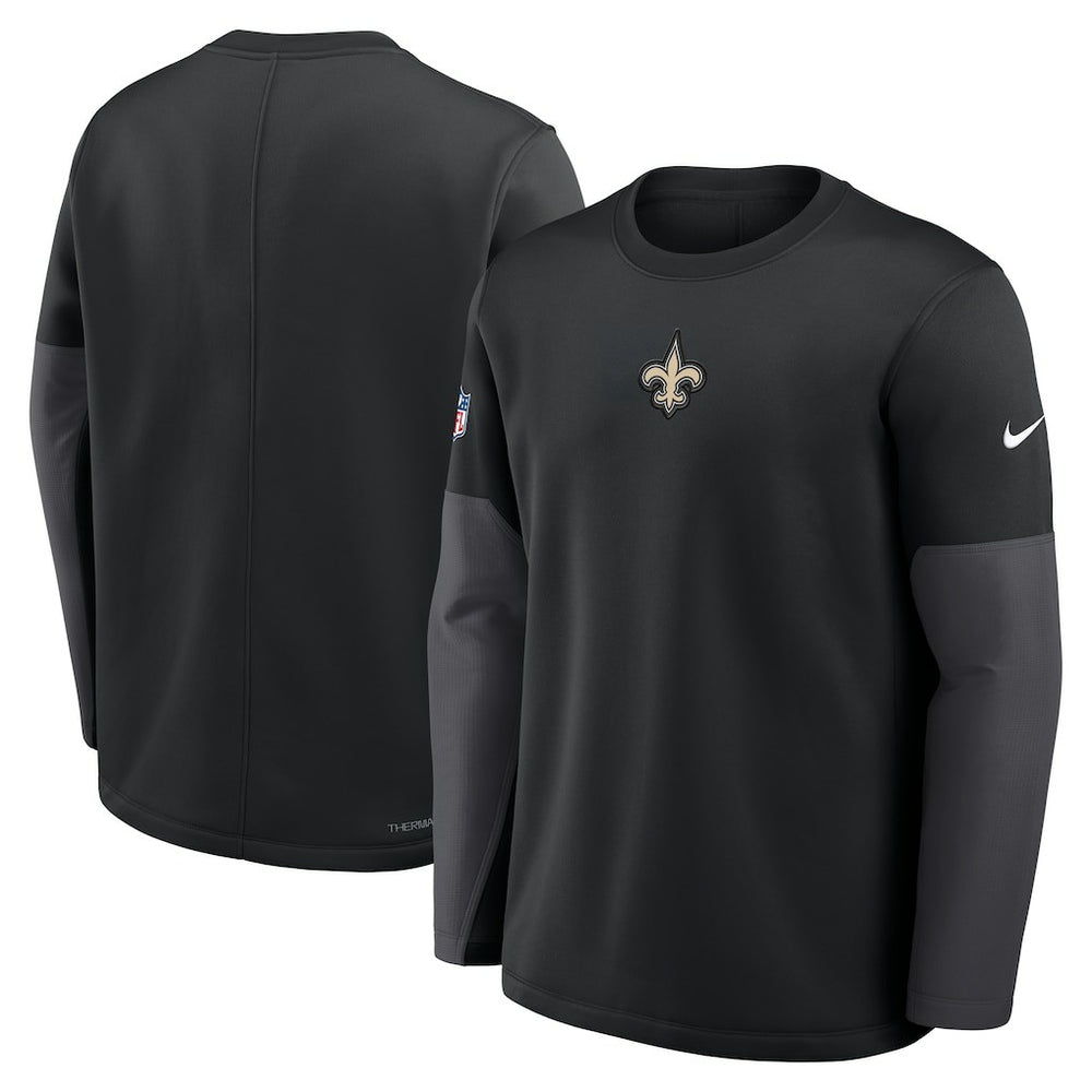 New Orleans Saints Sideline Coach Therma-FIT Long Sleeve T-Shirt - Black | Nike outlet