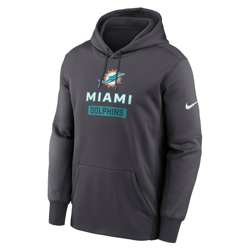 Miami Dolphins Toss Sweep Performance Pullover Hoodie - Anthracite | Nike online