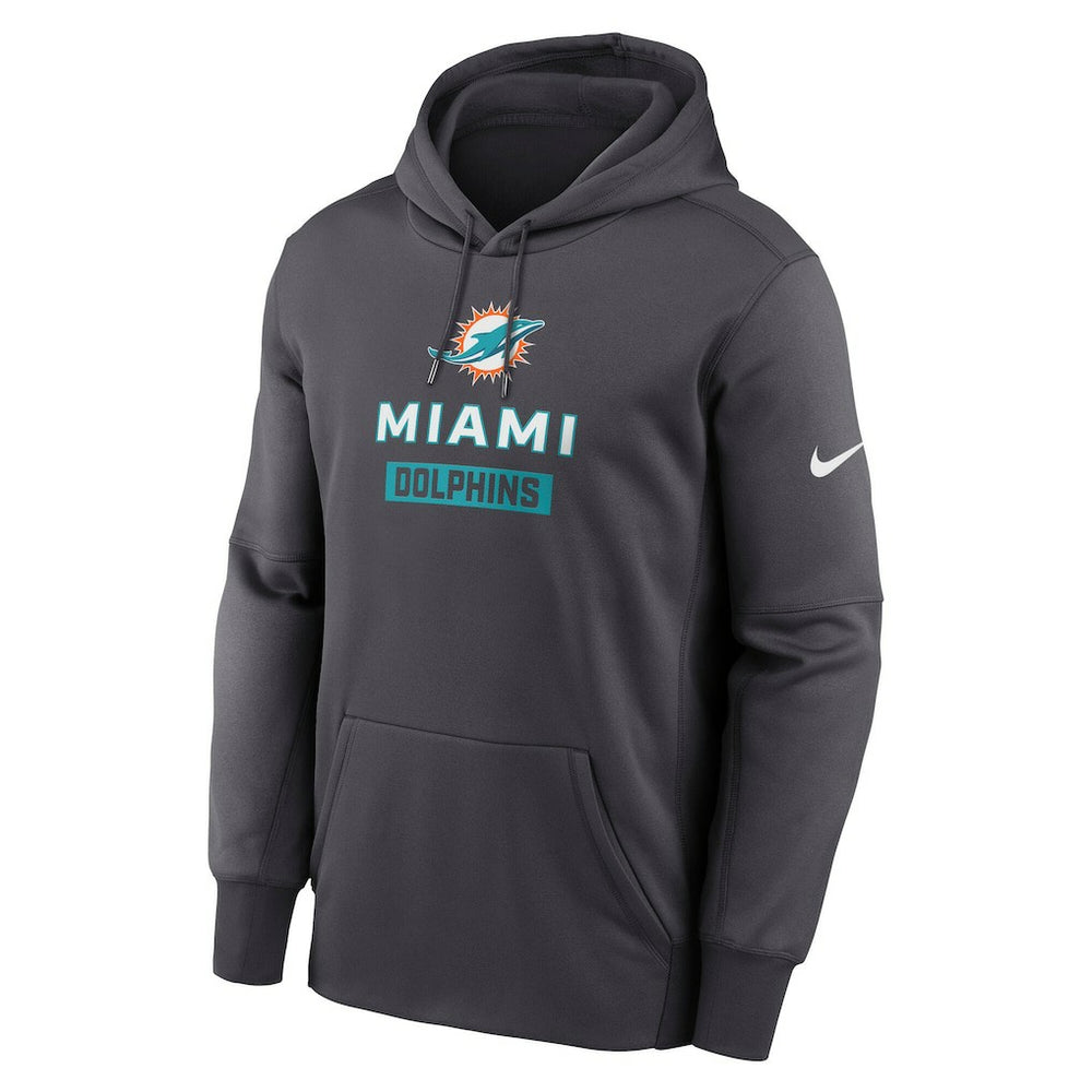 Miami Dolphins Toss Sweep Performance Pullover Hoodie - Anthracite | Nike online