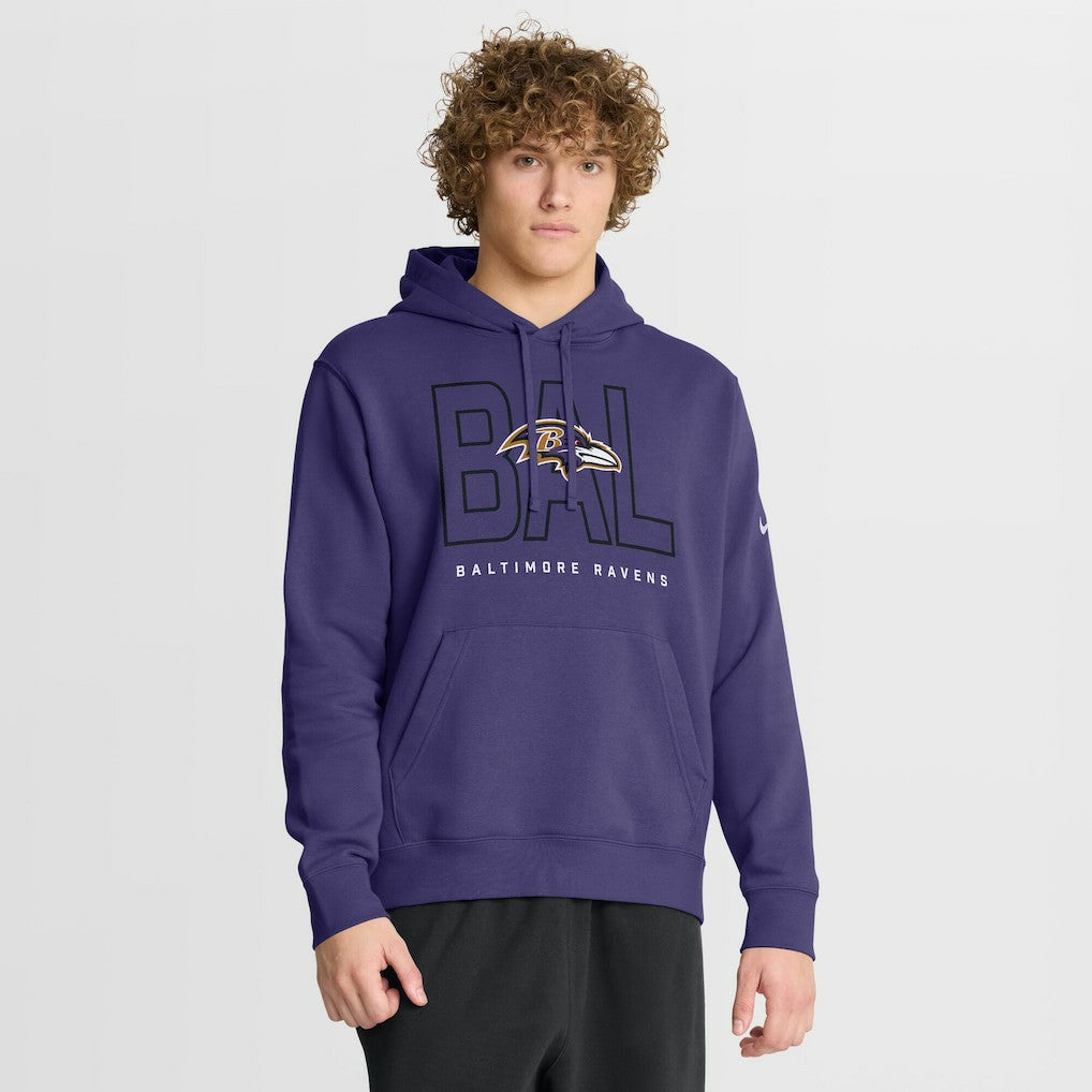 Baltimore Ravens Busted Play Club Fleece Pullover Hoodie - Purple | Nike for sale