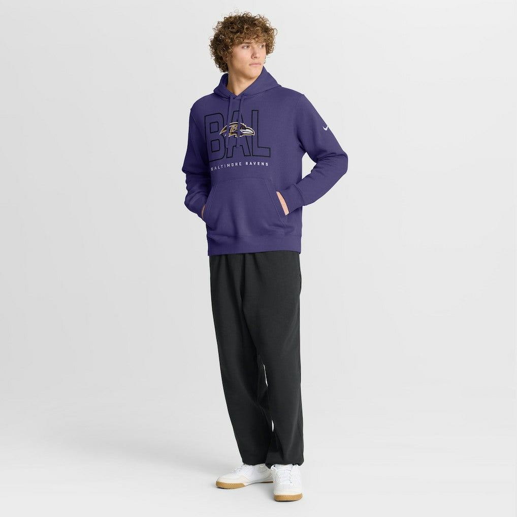 Baltimore Ravens Busted Play Club Fleece Pullover Hoodie - Purple | Nike for sale