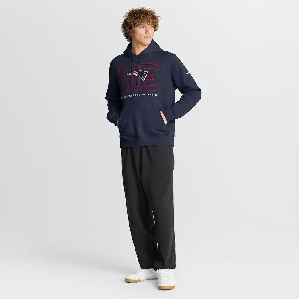 New England Patriots Busted Play Club Fleece Pullover Hoodie - Navy | Nike for sale