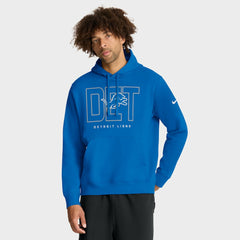 Detroit Lions Busted Play Club Fleece Pullover Hoodie - Blue | Nike outlet