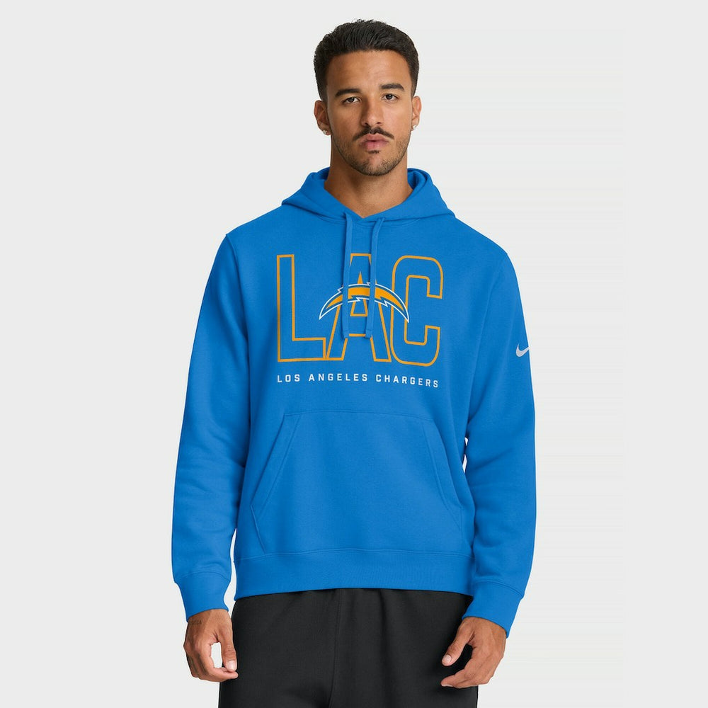 Los Angeles Chargers Busted Play Club Fleece Pullover Hoodie - Powder Blue | Nike outlet