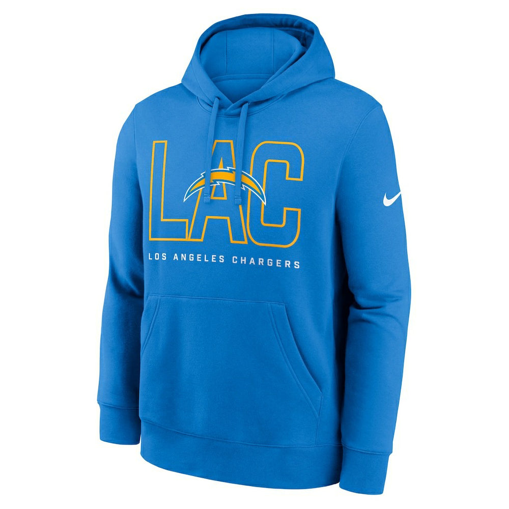 Los Angeles Chargers Busted Play Club Fleece Pullover Hoodie - Powder Blue | Nike outlet