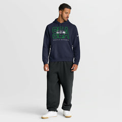 Seattle Seahawks Busted Play Club Fleece Pullover Hoodie - College Navy | Nike outlet
