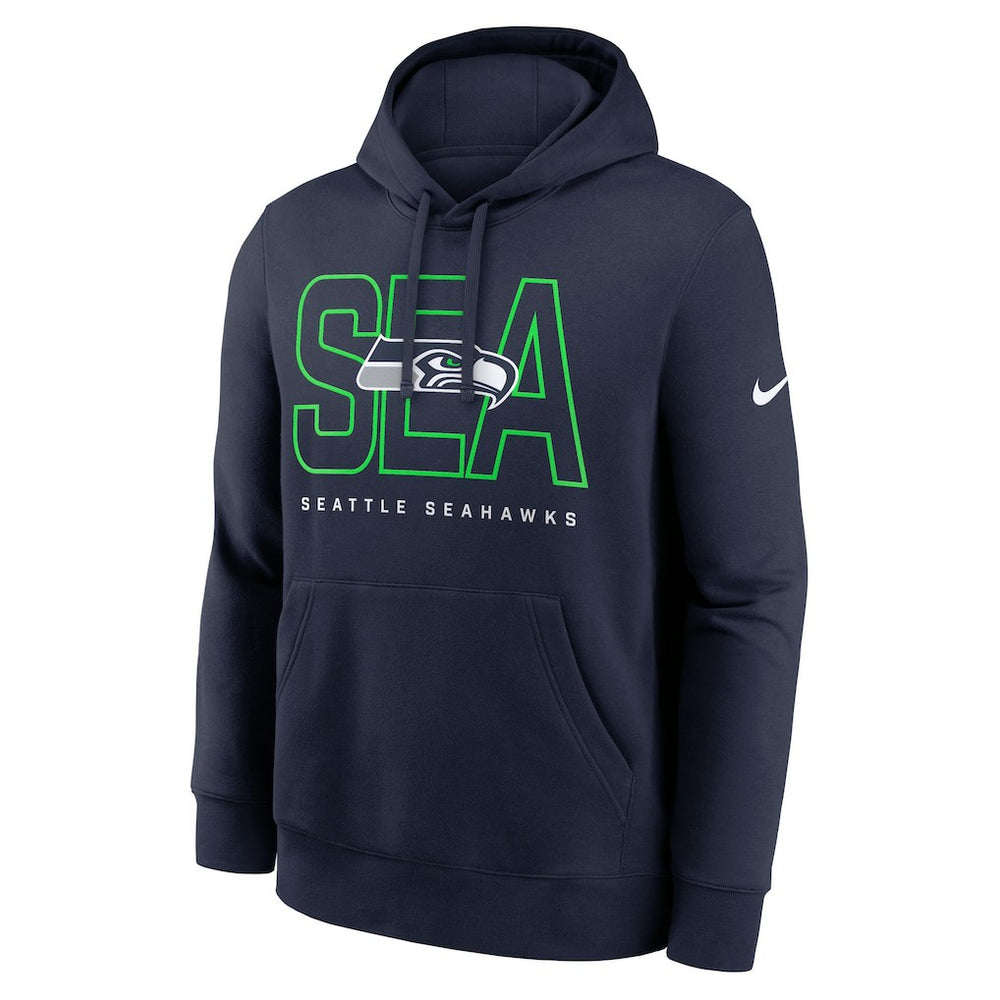 Seattle Seahawks Busted Play Club Fleece Pullover Hoodie - College Navy | Nike outlet