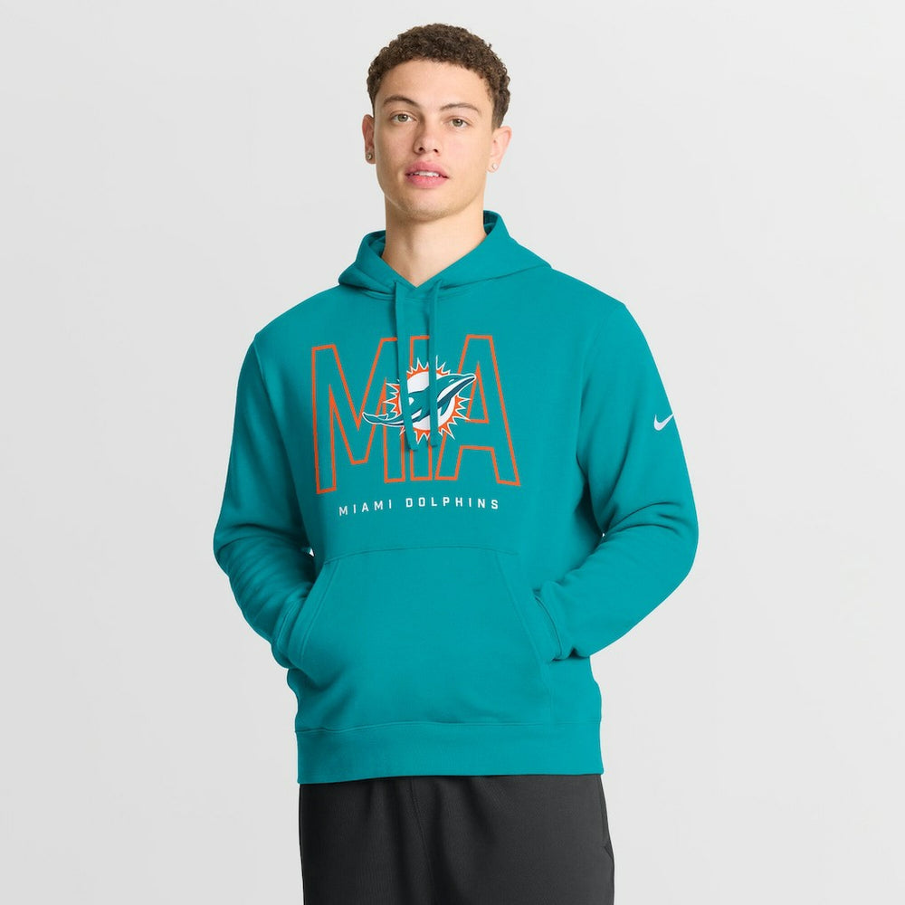 Miami Dolphins Busted Play Club Fleece Pullover Hoodie - Aqua | Nike discount