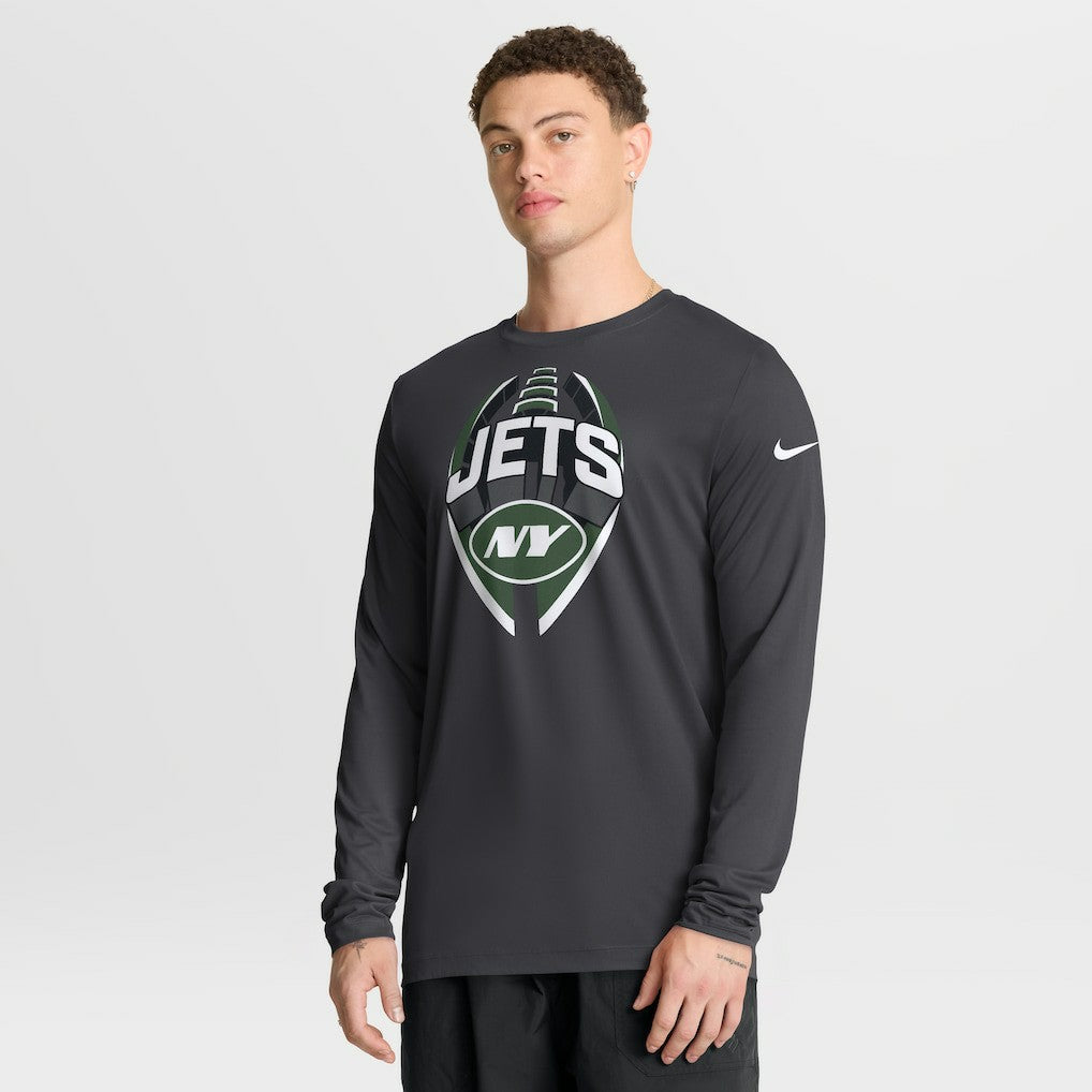 New York Jets Primetime Legend Icon Performance Long Sleeve T-Shirt - Anthracite | Nike outlet