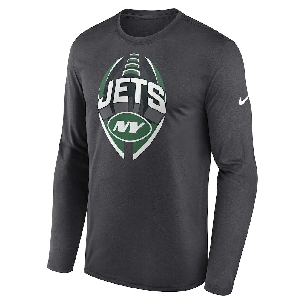 New York Jets Primetime Legend Icon Performance Long Sleeve T-Shirt - Anthracite | Nike outlet