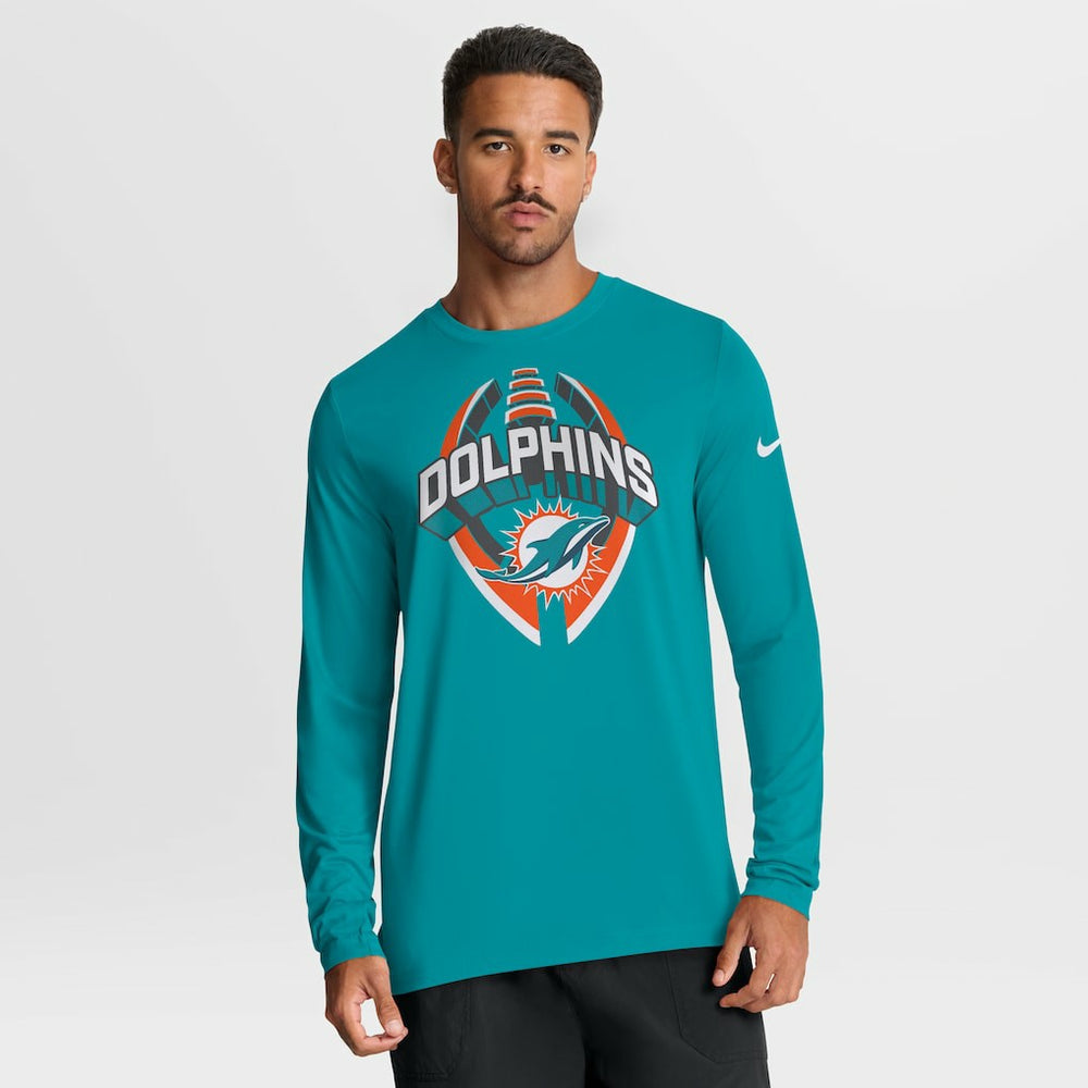 Miami Dolphins Primetime Legend Icon Performance Long Sleeve T-Shirt - Aqua | Nike for sale