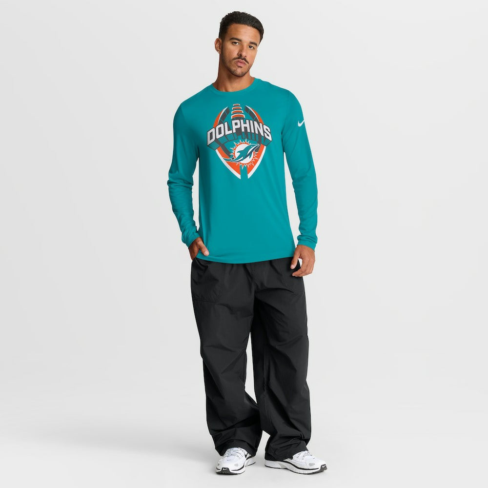 Miami Dolphins Primetime Legend Icon Performance Long Sleeve T-Shirt - Aqua | Nike for sale