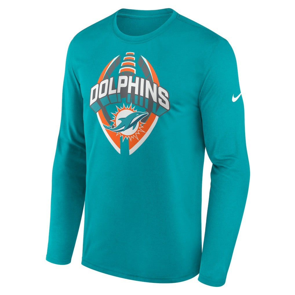 Miami Dolphins Primetime Legend Icon Performance Long Sleeve T-Shirt - Aqua | Nike for sale