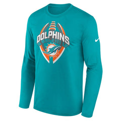 Miami Dolphins Primetime Legend Icon Performance Long Sleeve T-Shirt - Aqua | Nike for sale