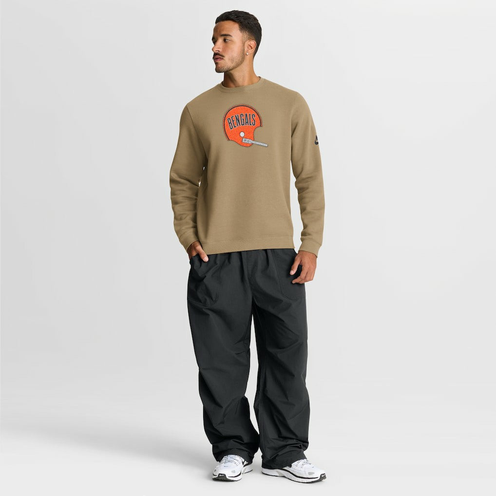Cincinnati Bengals Swing Pass Rewind Club Pullover Sweatshirt - Tan | Nike cheap