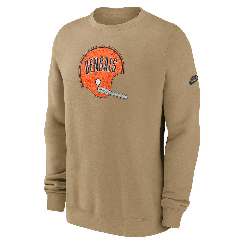 Cincinnati Bengals Swing Pass Rewind Club Pullover Sweatshirt - Tan | Nike cheap