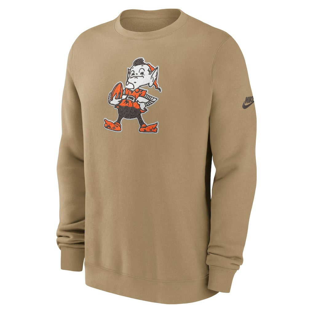 Cleveland Browns Swing Pass Rewind Club Pullover Sweatshirt - Brown | Nike cheap
