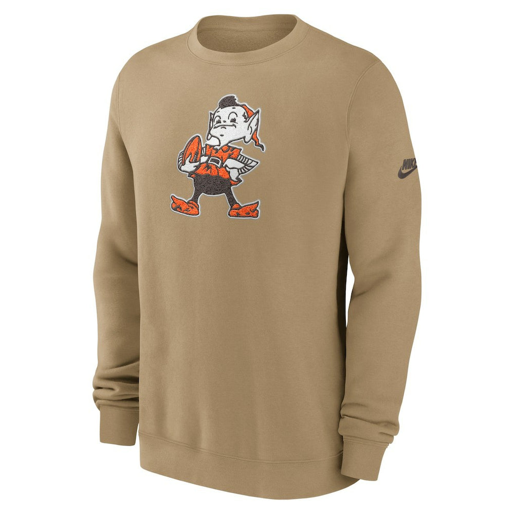 Cleveland Browns Swing Pass Rewind Club Pullover Sweatshirt - Brown | Nike cheap