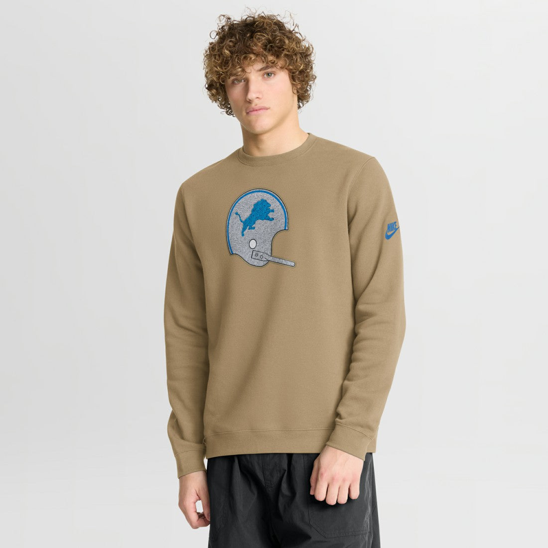 Detroit Lions Swing Pass Rewind Club Pullover Sweatshirt - Tan | Nike online