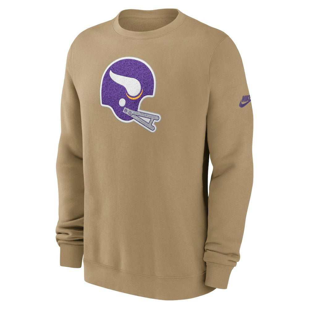 Minnesota Vikings Swing Pass Rewind Club Pullover Sweatshirt - Tan | Nike on sale