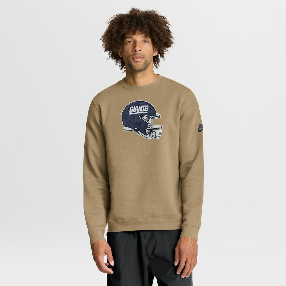 New York Giants Swing Pass Rewind Club Pullover Sweatshirt - Tan | Nike for sale