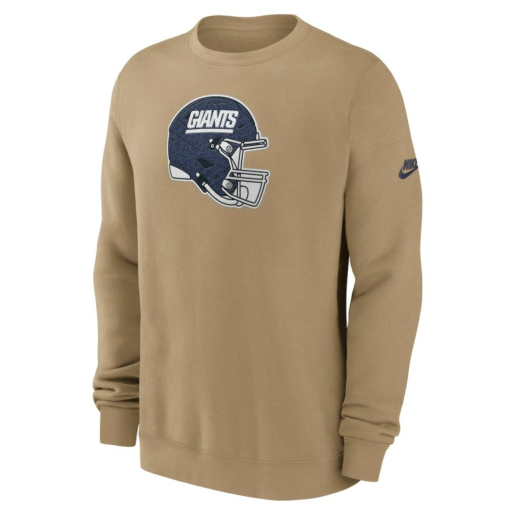 New York Giants Swing Pass Rewind Club Pullover Sweatshirt - Tan | Nike for sale