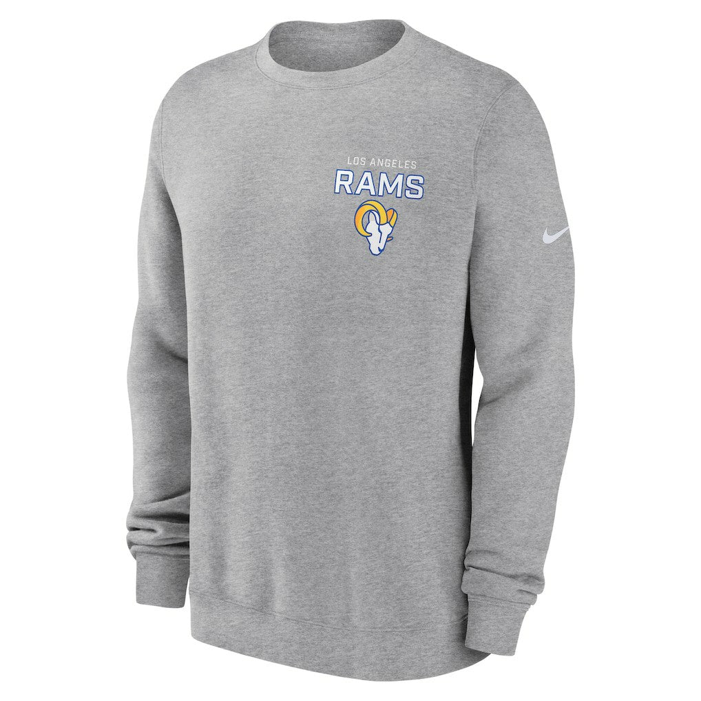 Los Angeles Rams Primetime Club Fleece Pullover Sweatshirt - Heather Gray | Nike cheap