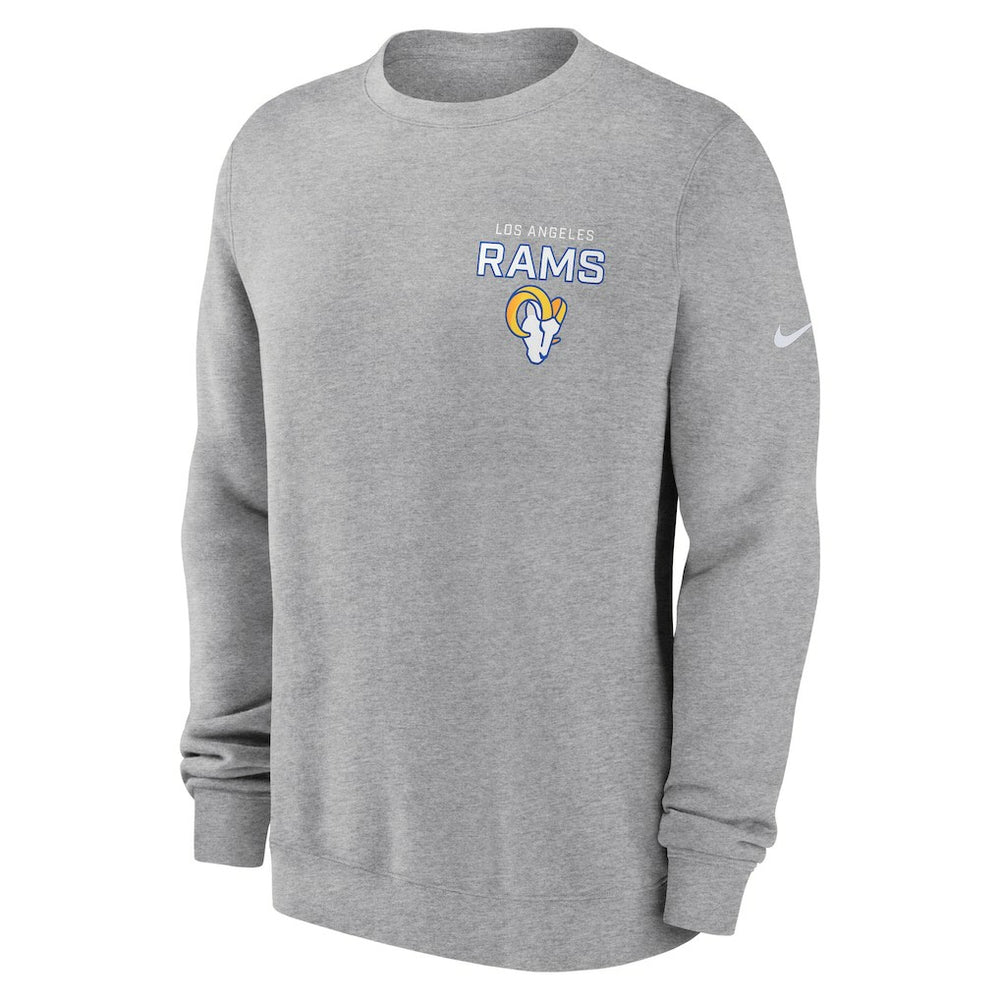 Los Angeles Rams Primetime Club Fleece Pullover Sweatshirt - Heather Gray | Nike cheap