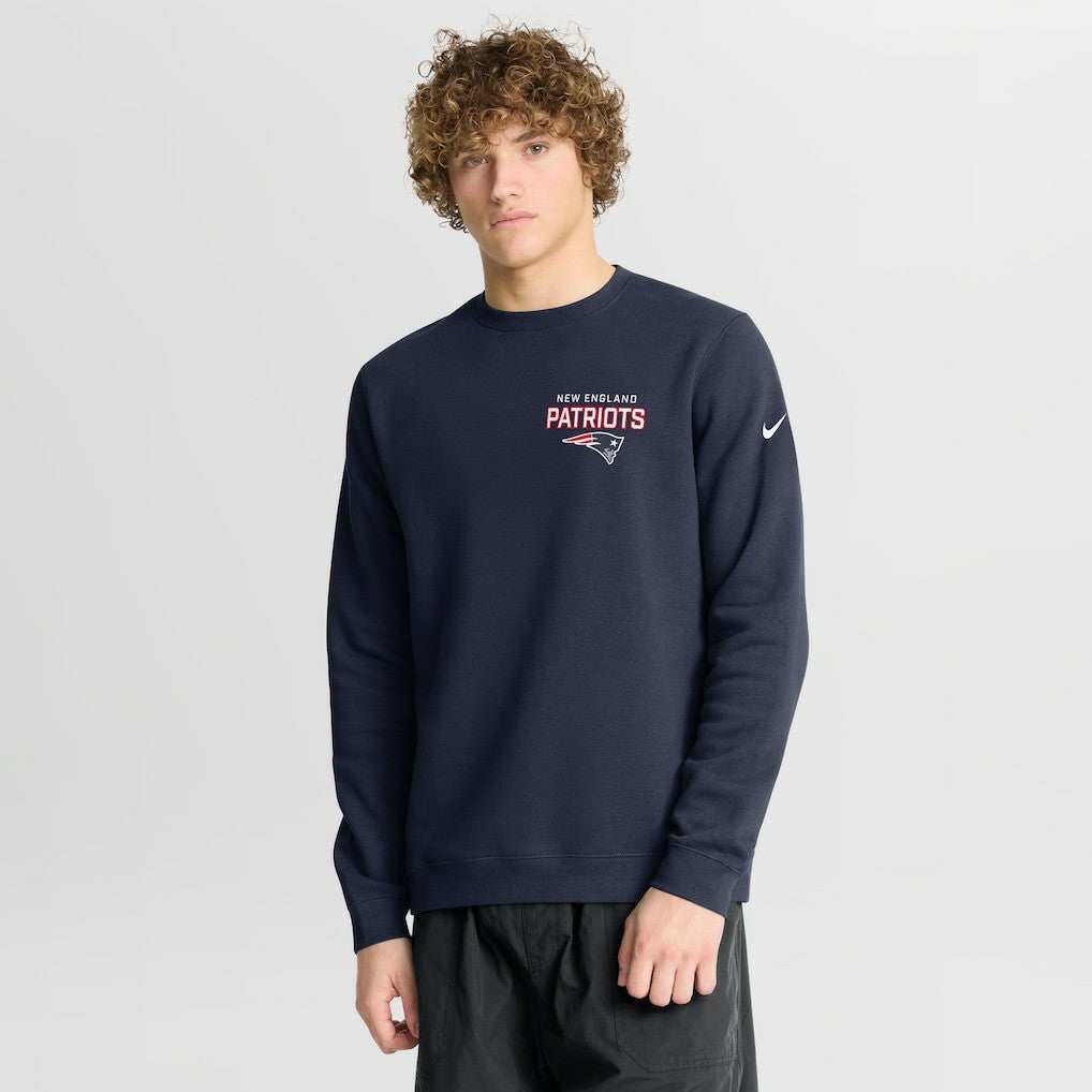 New England Patriots Primetime Club Fleece Pullover Sweatshirt - Navy | Nike for sale