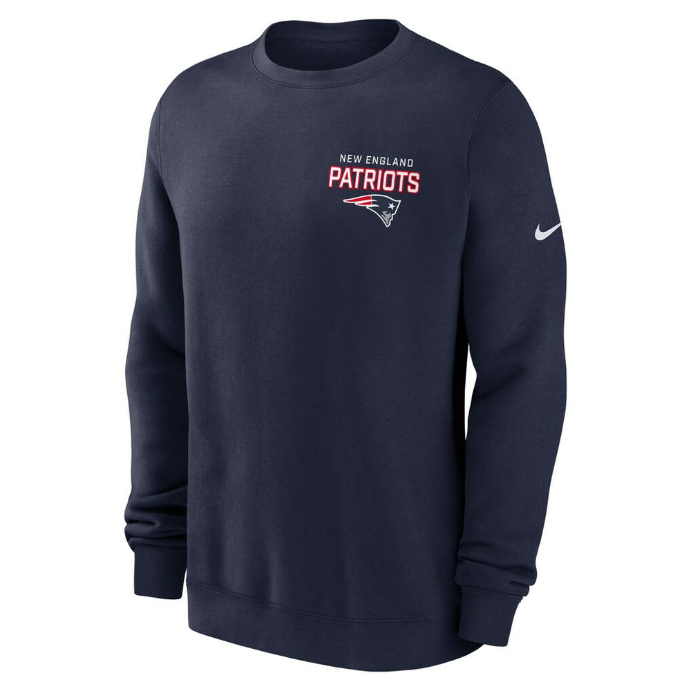 New England Patriots Primetime Club Fleece Pullover Sweatshirt - Navy | Nike for sale