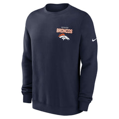Denver Broncos Primetime Club Fleece Pullover Sweatshirt - Navy | Nike for sale