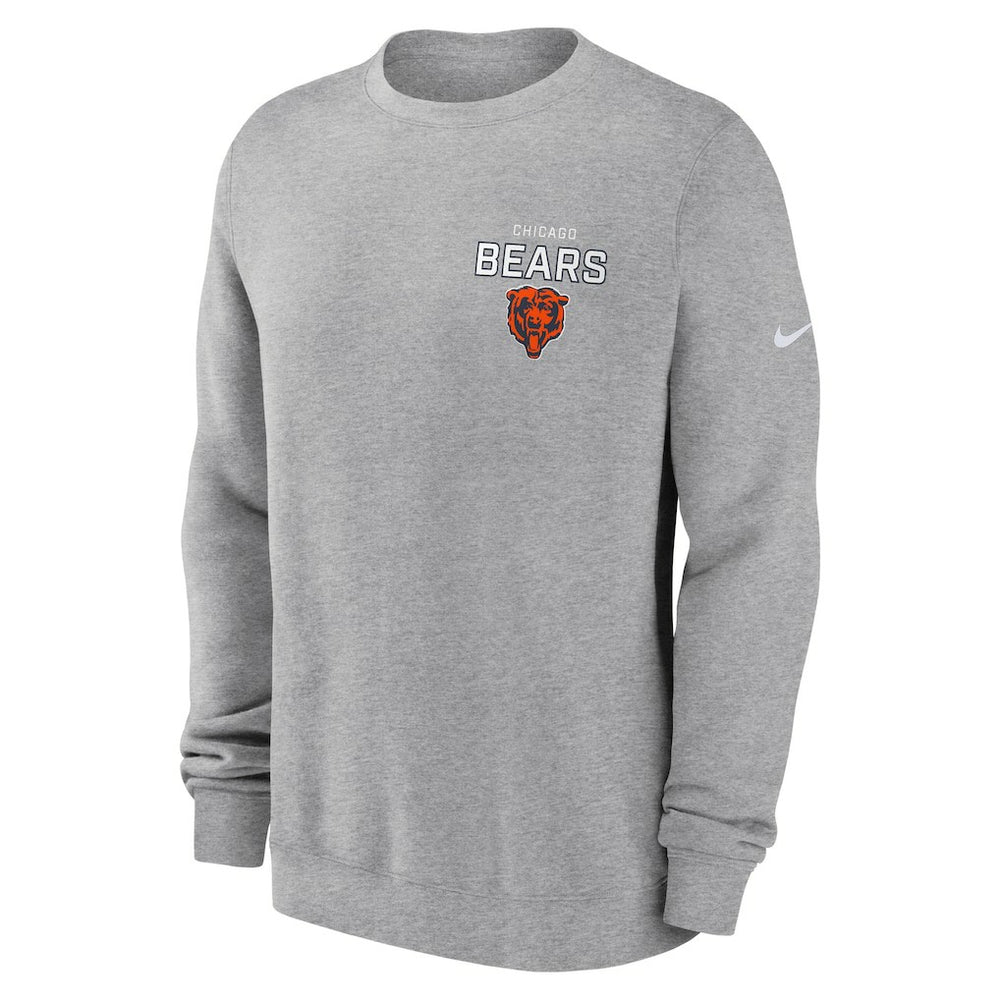 Chicago Bears Primetime Club Fleece Pullover Sweatshirt - Heather Gray | Nike sale