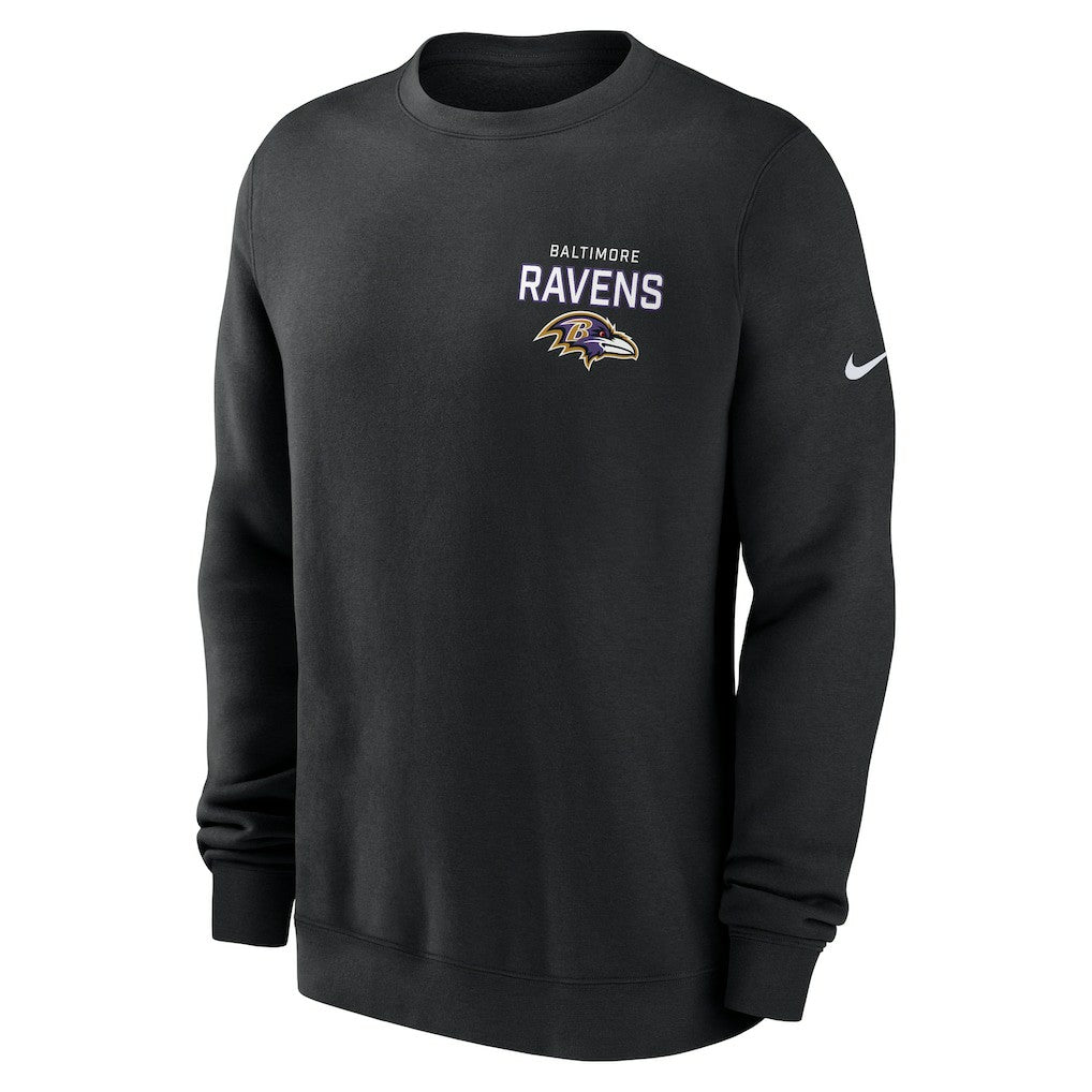 Baltimore Ravens Primetime Club Fleece Pullover Sweatshirt - Black | Nike on sale