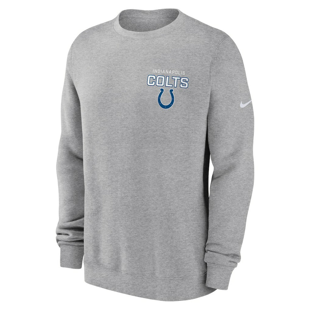 Indianapolis Colts Primetime Club Fleece Pullover Sweatshirt - Heather Gray | Nike on sale