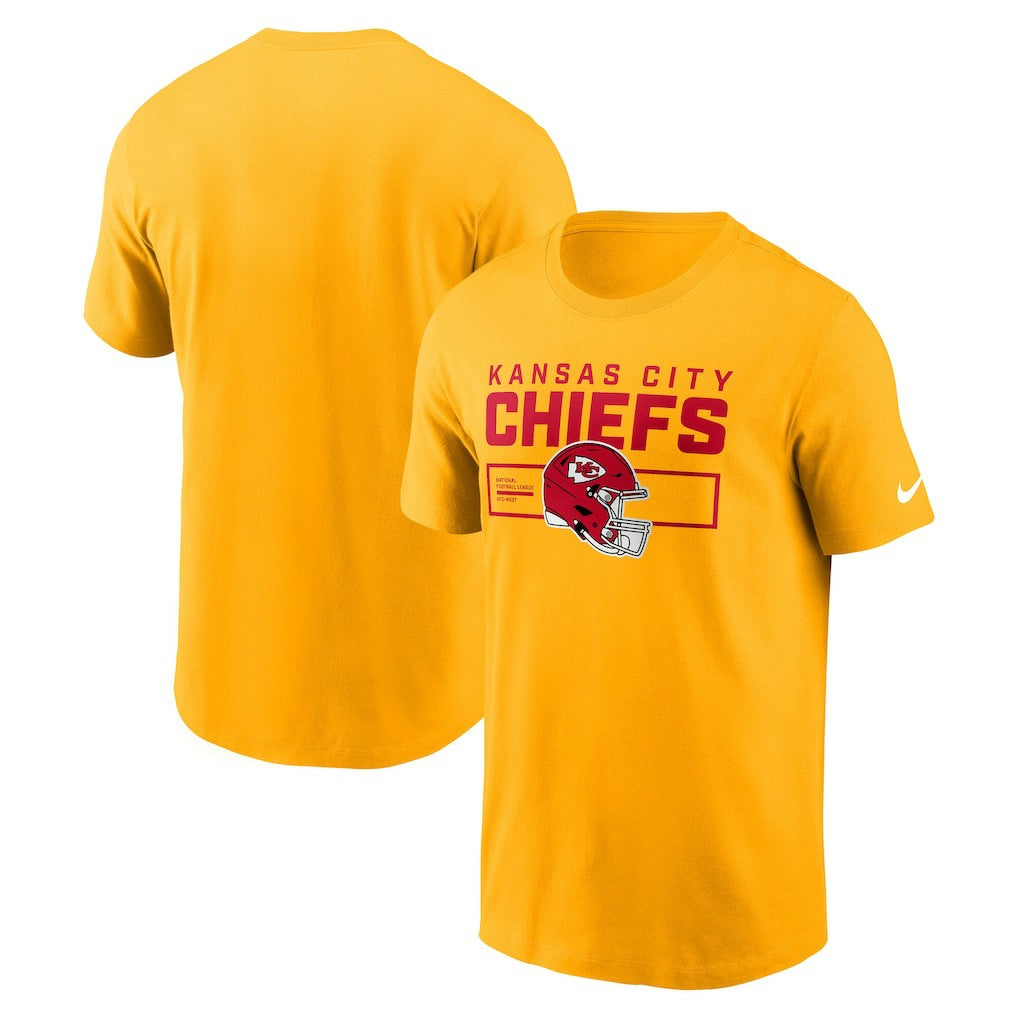 Kansas City Chiefs Primetime Helmet Essential T-Shirt - Gold | Nike for sale