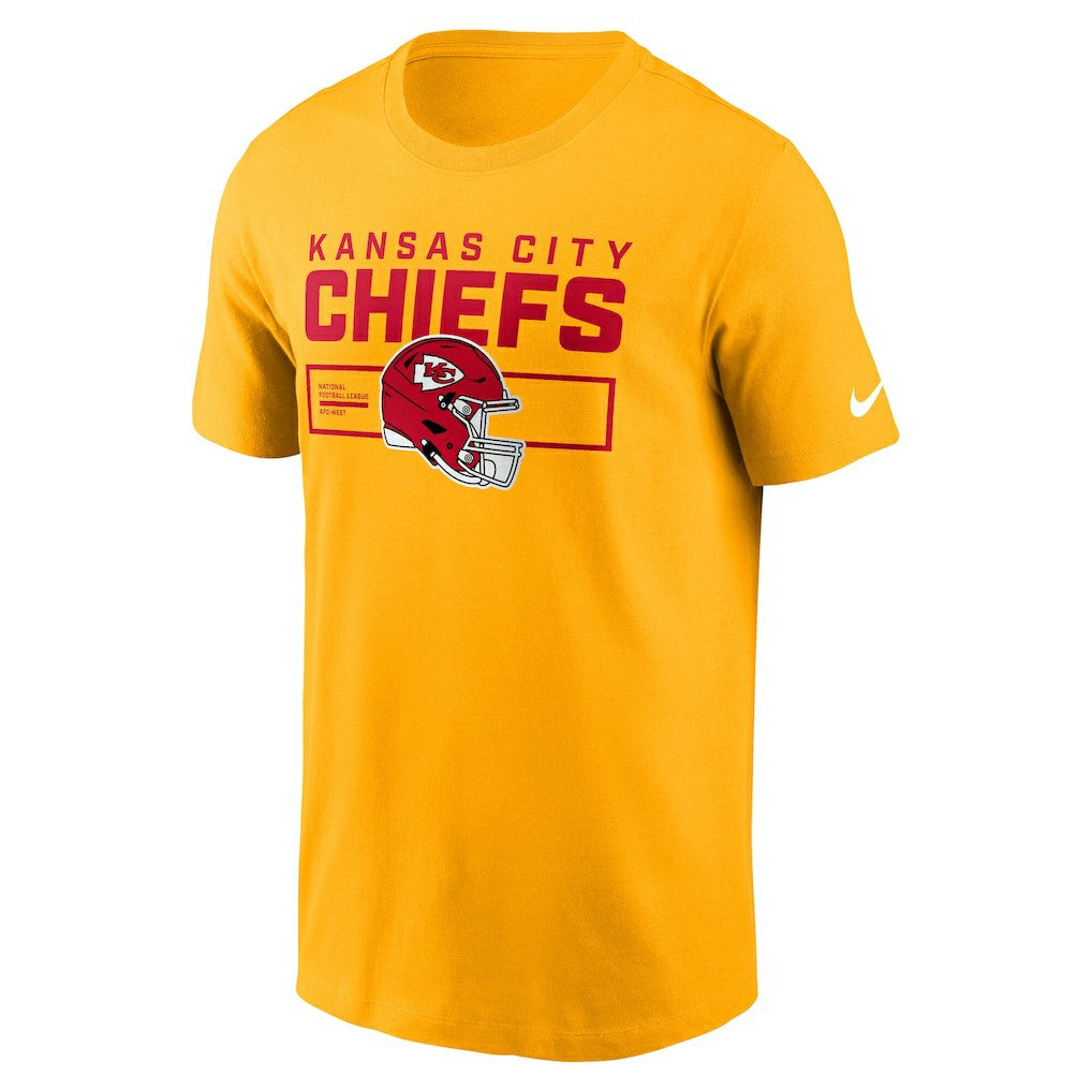 Kansas City Chiefs Primetime Helmet Essential T-Shirt - Gold | Nike for sale