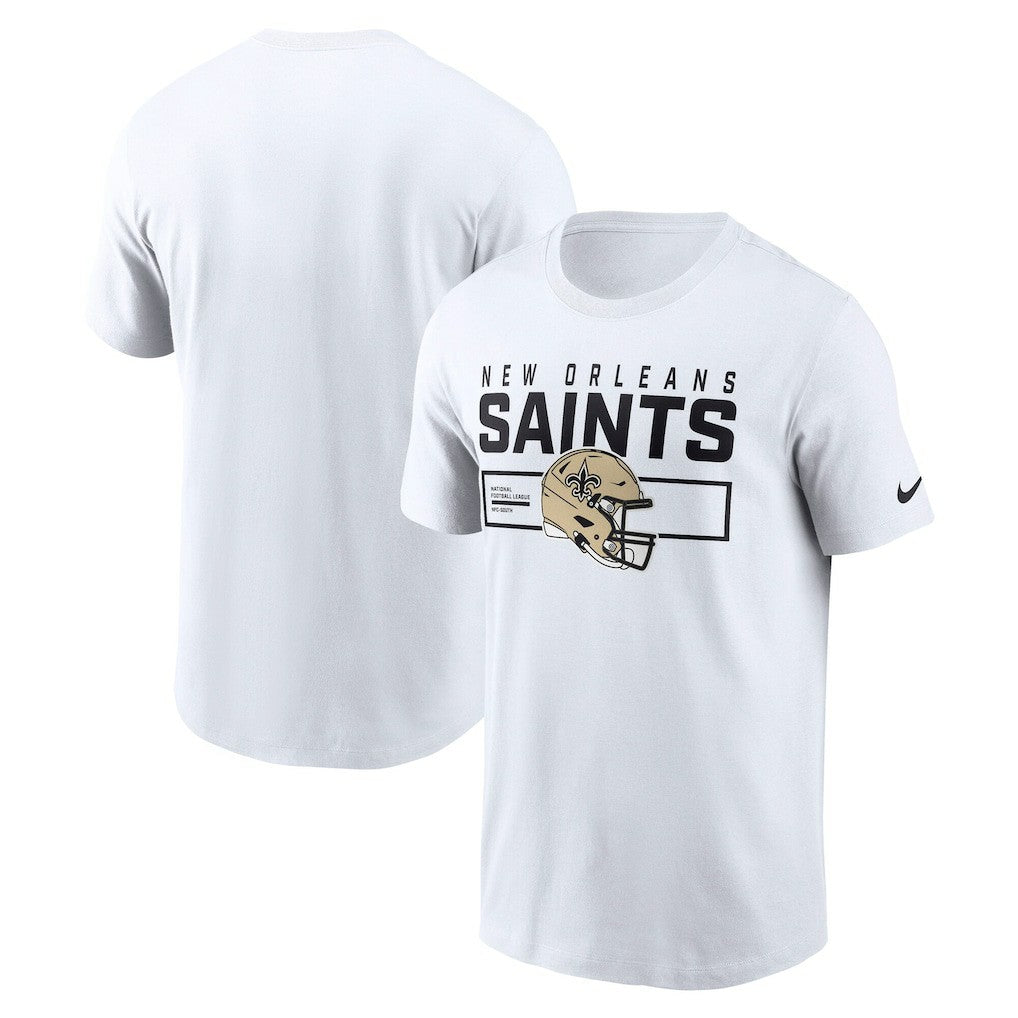 New Orleans Saints Primetime Helmet Essential T-Shirt - White | Nike outlet