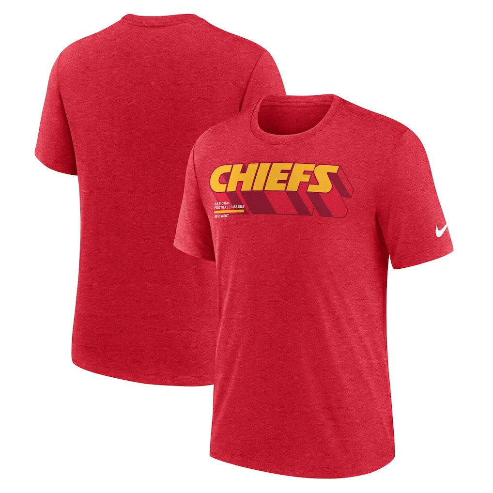 Kansas City Chiefs Long Pass Tri-Blend T-Shirt - Heather Red | Nike cheap