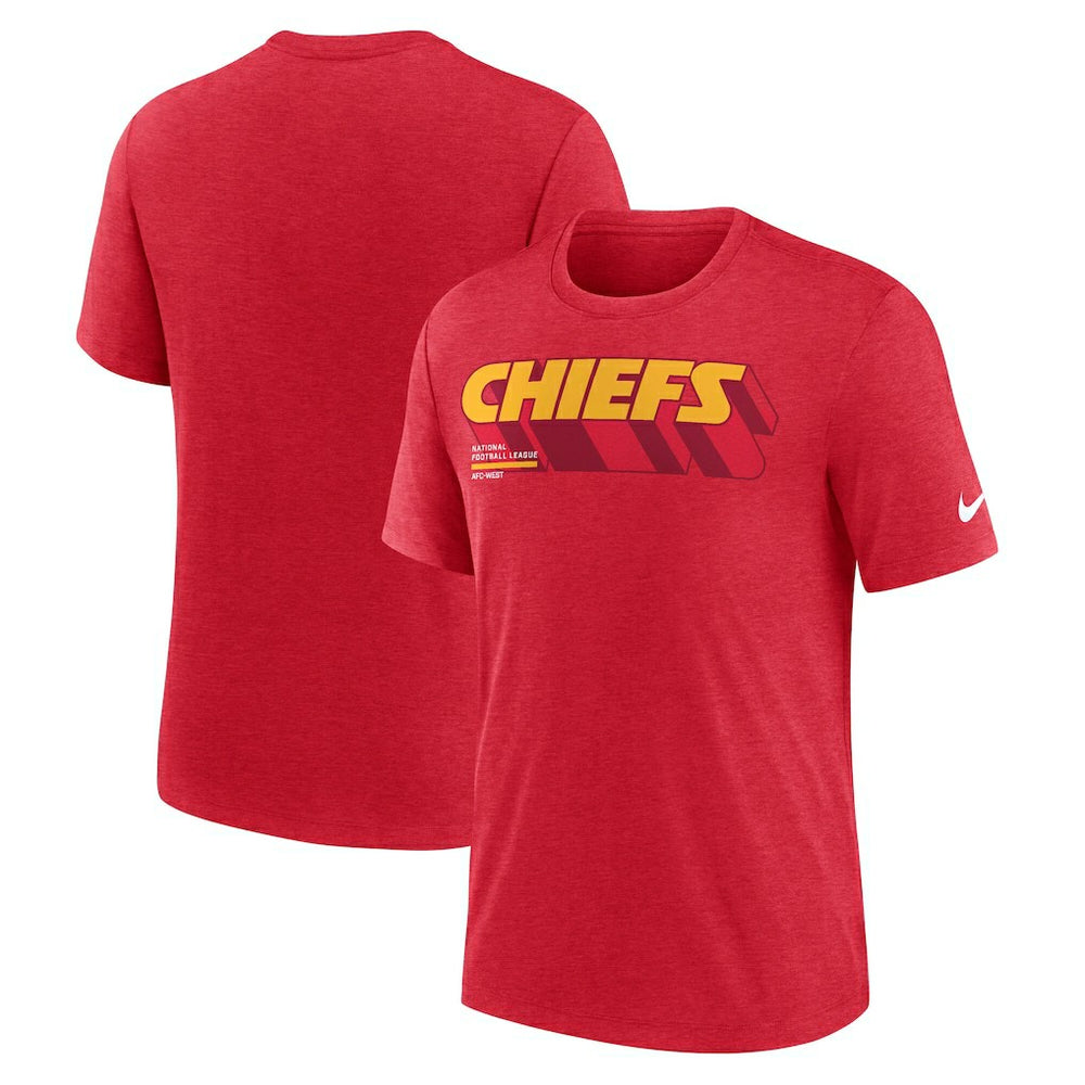 Kansas City Chiefs Long Pass Tri-Blend T-Shirt - Heather Red | Nike cheap
