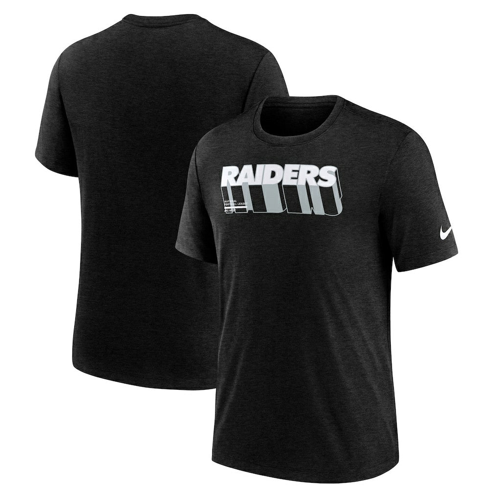 Las Vegas Raiders Long Pass Tri-Blend T-Shirt - Heather Black | Nike on sale