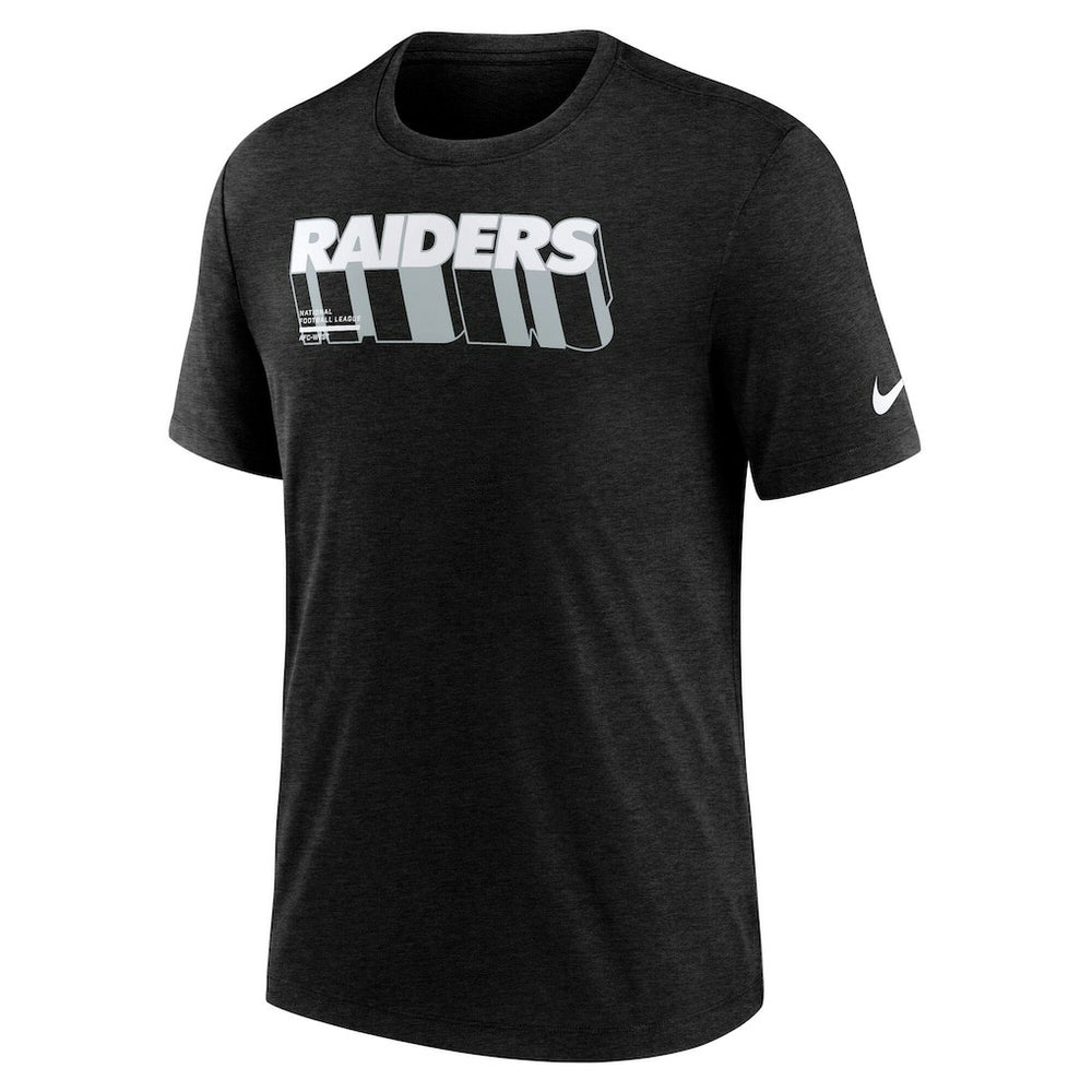 Las Vegas Raiders Long Pass Tri-Blend T-Shirt - Heather Black | Nike on sale