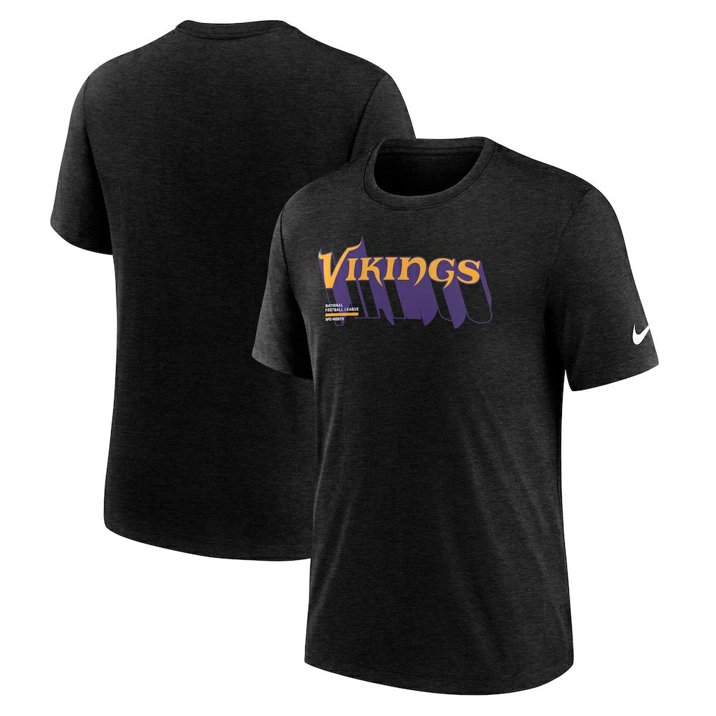 Minnesota Vikings Long Pass Tri-Blend T-Shirt - Heather Black | Nike for sale