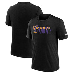 Minnesota Vikings Long Pass Tri-Blend T-Shirt - Heather Black | Nike for sale