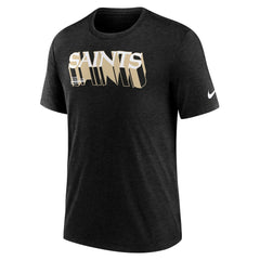 New Orleans Saints Long Pass Tri-Blend T-Shirt - Heather Black | Nike discount
