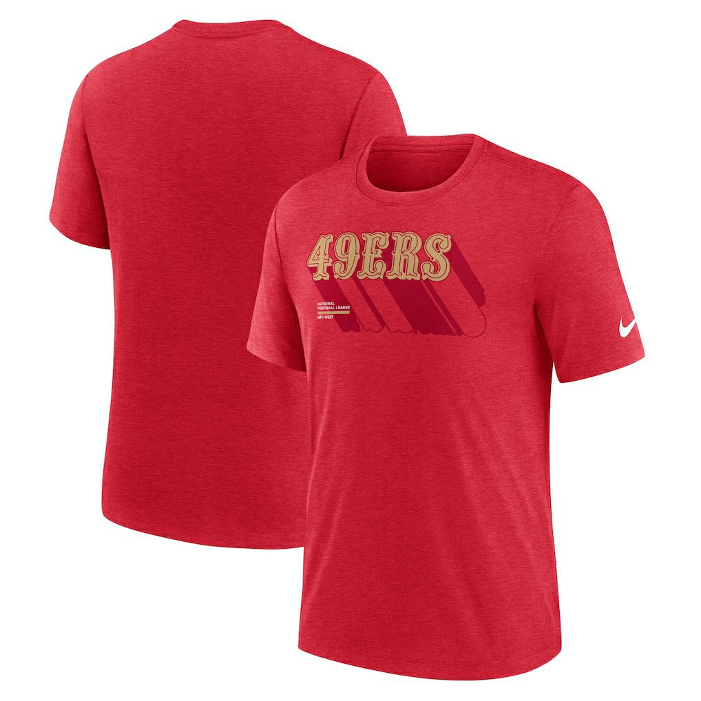 San Francisco 49ers Long Pass Tri-Blend T-Shirt - Heather Scarlet | Nike discount